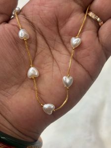 Heart Pearl Necklace &amp; Earrings Set