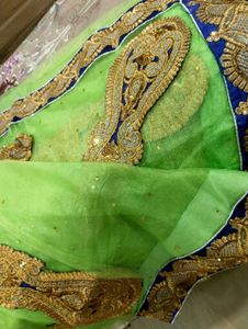 Elegant Green Saree with Embellishments