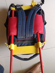 Red and Blue Backpack trolley