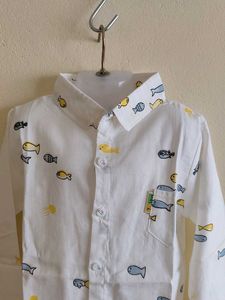Adorable Fish Print Long Sleeve Shirt
