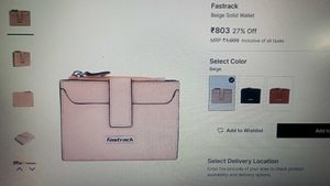 Fastrack Beige Solid Wallet ( Women)