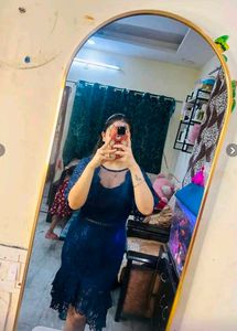 Elegant Navy Lace Dress