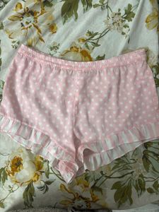 Cute Pink Crop Top and Polka Dot Shorts Set
