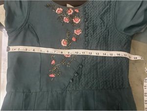 Elegant Teal Embroidered Anarkali Gown