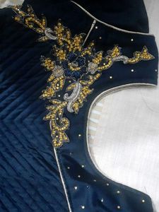 Elegant navy blue  Lehenga Choli with Gold Print