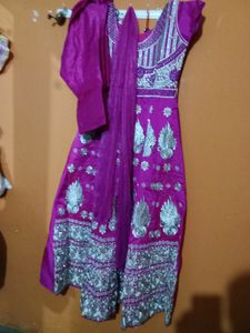 Pink Embellished Anarkali Dress