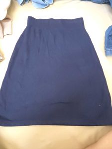 Navy Blue A-Line Skirt