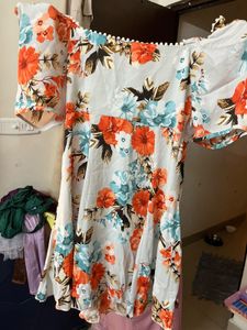 Floral Print Cut-Out Mini Dress