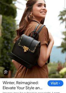MIRAGGIO Stylish Black Backpack with Gold Studs