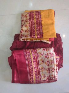 Elegant Cotton Kurta Set with Printed Dupatta