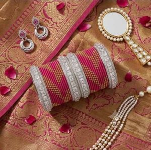 Exquisite Bridal Bangles and Earrings Set