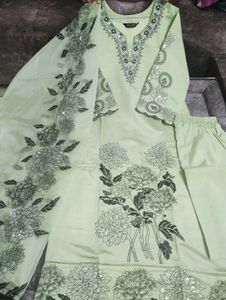 Elegant Light Green Floral Kurta Set