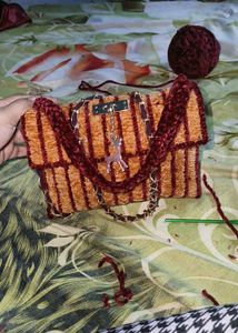 Handmade Velvet Stripe Clutch