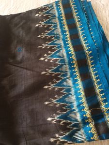 Black With Blue Bordered Saree