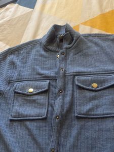 Blue Corduroy Shirt For Light Winters