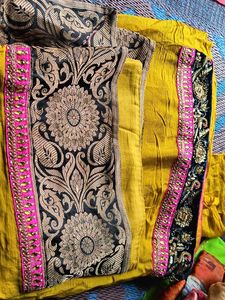 Elegant mustard Saree with Intricate Border