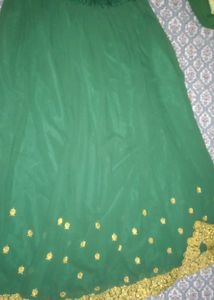 Light Green Kurta Set with Gold Embroidery