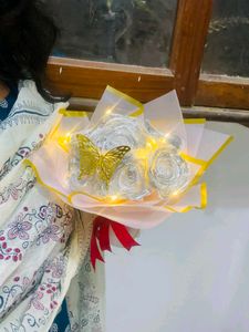 Sparkling Rose Bouquet with Butterfly &amp; Lights