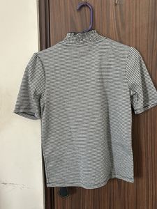 MAX Black And White Checkered Top
