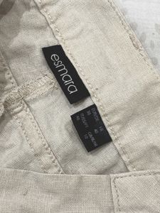 Beige Linen Unisex Shorts
