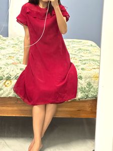 Elegant Red Fit &amp; Flare Dress