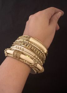Vintage Ivory Resin Bangles