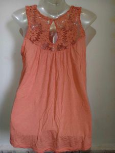 Coral Crochet Tank Top