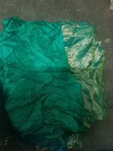 Elegant Green blouse material with Golden Border