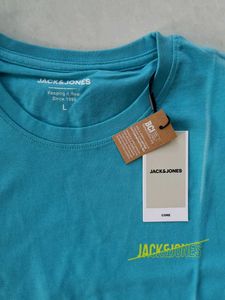 JACK&amp;JONES Teal Blue Graphic T-Shirt