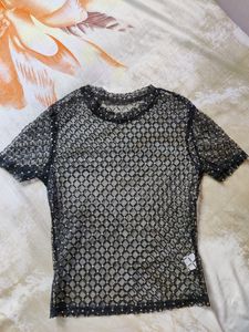 Sheer Glitter Mesh Top