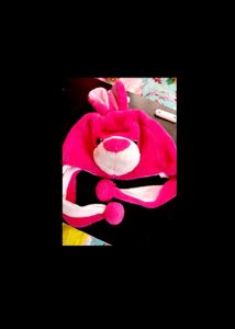 Pink Bunny Moving Ear Hat