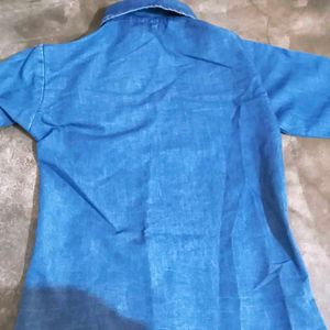 Classic Blue Denim Shirt with Studs