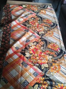 Vibrant Floral Print Saree