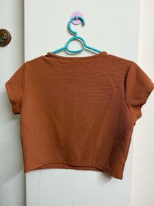 Rust Orange Cropped T-Shirt