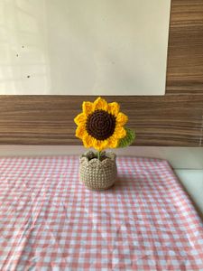 Mini Crochet Sunflower Pot
