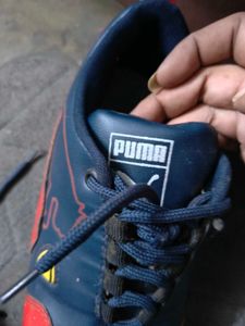 Puma Blue &amp; Red Lace-Up Sneakers
