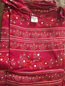 Stylish Red Printed Kurta