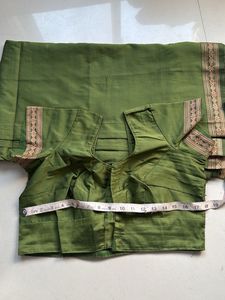 Green Striped Saree with Blouse