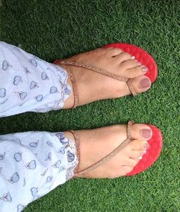 Red Jeweled Sandals