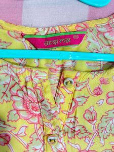 Yellow Floral Print Kurta