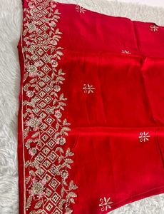 Stunning Red Embroidered Kurta Set