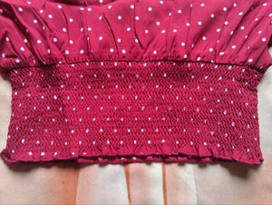 Chic Polka Dot Wrap Crop Top