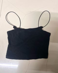 H&amp;M Sleek Black Spaghetti Strap Top size XS