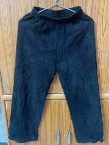 Black Textured Palazzo Pants