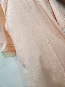 New Peach Lakhnavi Embroided Kurti