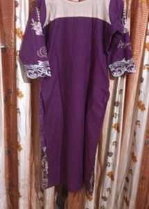 Elegant Purple Embroidered Kurti
