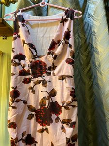 Elegant Rose Print Midi Dress