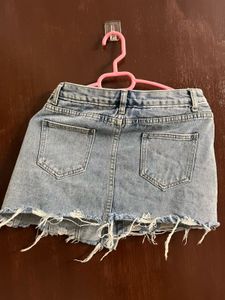 Y2k Distressed Denim Mini Skirt