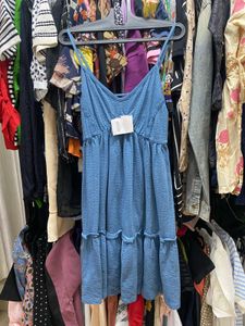 Blue Sleeveless Mini Dress