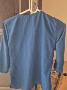 Chic Blue Top with Zipper Detail